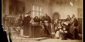 Galileo Galilei at his trial at the Inquisi Wellcome.