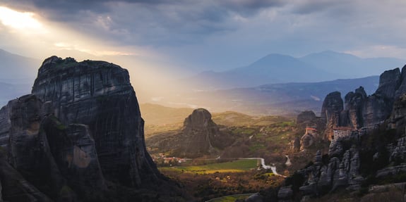 A sunny day in Meteora, Greece. 