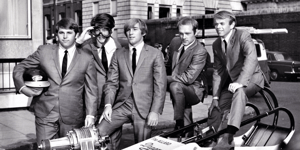  The Beach Boys with a dragster.