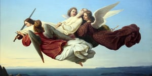 The body of Saint Catherine of Alexandria, taken up to paradise by angels—a saint who is believed to have visions of the afterlife which are thought to mimic near death expereinces.