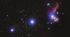 A look at Orion's belt—a flame and horsehead nebular.