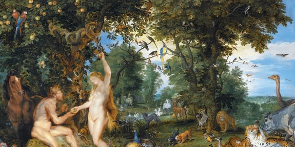 Jan Brueghel the Elder and Peter Paul Rubens, The Garden of Eden with the Fall of Man. Mauritshuis, The Hague