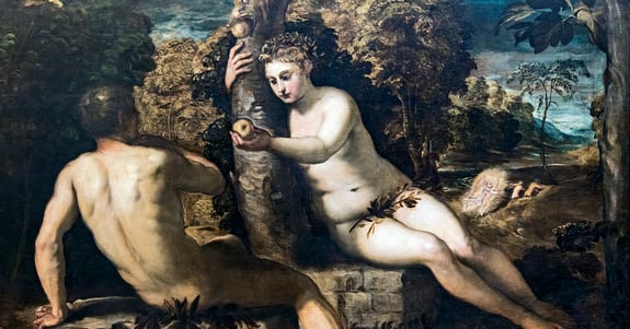 The temptation of Adam and Eve by Tintoretto, Gallerie dell'Accademia in Venice.